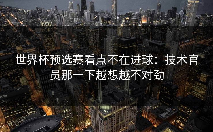 世界杯预选赛看点不在进球：技术官员那一下越想越不对劲