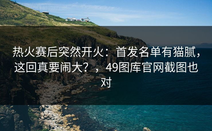 热火赛后突然开火：首发名单有猫腻，这回真要闹大？，49图库官网截图也对