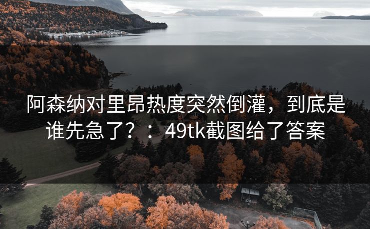阿森纳对里昂热度突然倒灌，到底是谁先急了？：49tk截图给了答案