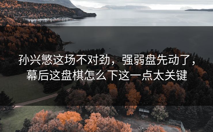孙兴慜这场不对劲，强弱盘先动了，幕后这盘棋怎么下这一点太关键  第1张
